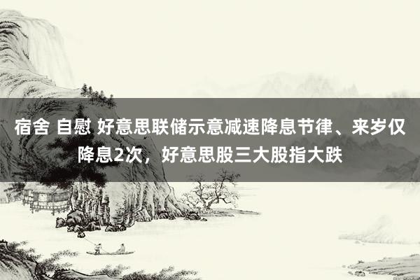 宿舍 自慰 好意思联储示意减速降息节律、来岁仅降息2次，好意思股三大股指大跌