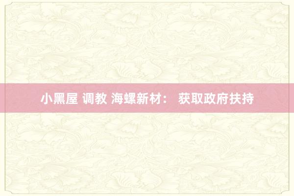 小黑屋 调教 海螺新材： 获取政府扶持