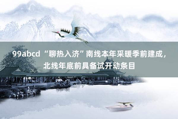 99abcd “聊热入济”南线本年采暖季前建成，北线年底前具备试开动条目