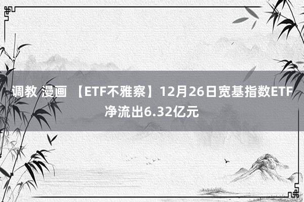 调教 漫画 【ETF不雅察】12月26日宽基指数ETF净流出6.32亿元