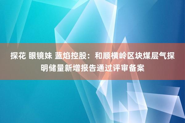 探花 眼镜妹 蓝焰控股：和顺横岭区块煤层气探明储量新增报告通过评审备案