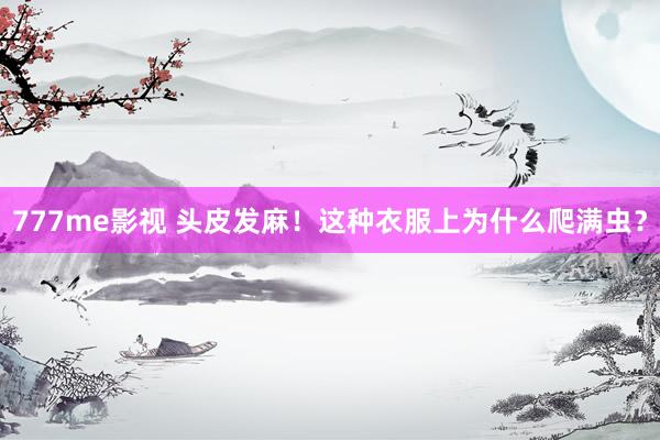 777me影视 头皮发麻！这种衣服上为什么爬满虫？