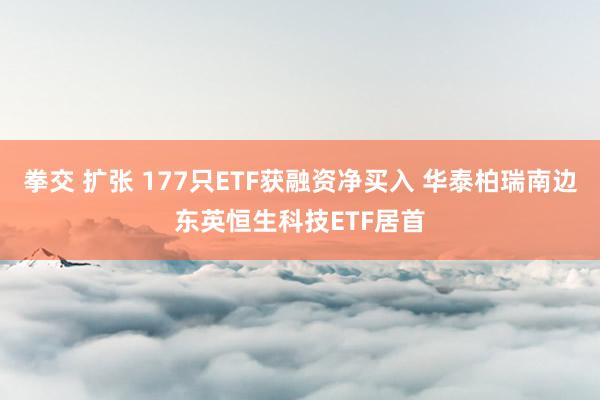 拳交 扩张 177只ETF获融资净买入 华泰柏瑞南边东英恒生科技ETF居首